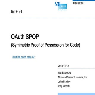 OAuth SPOP @ IETF 91