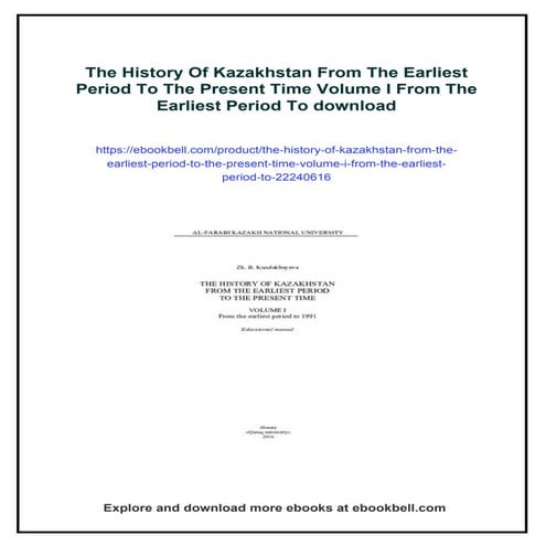 The History Of Kazakhstan From The Earliest Period To The Present Time ...