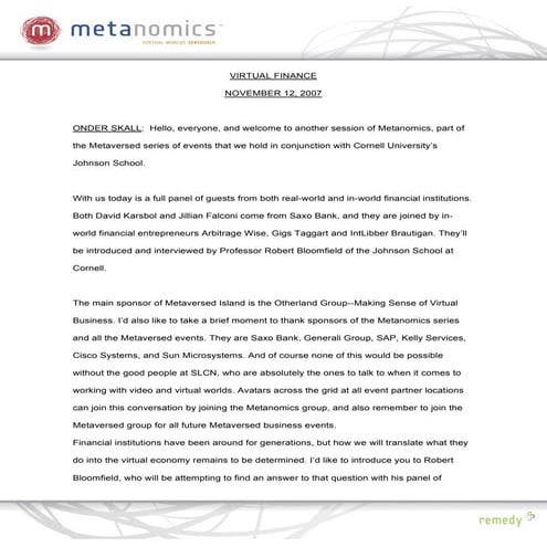 111207 Virtual Finance Metanomics Transcript