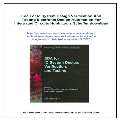 Eda For Ic System Design Verification And Testing Electronic Design ...