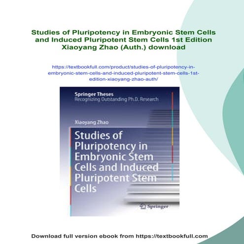Studies of Pluripotency in Embryonic Stem Cells and Induced Pluripotent ...
