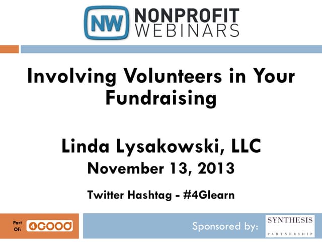 Involving Volunteers in Your Fundraising