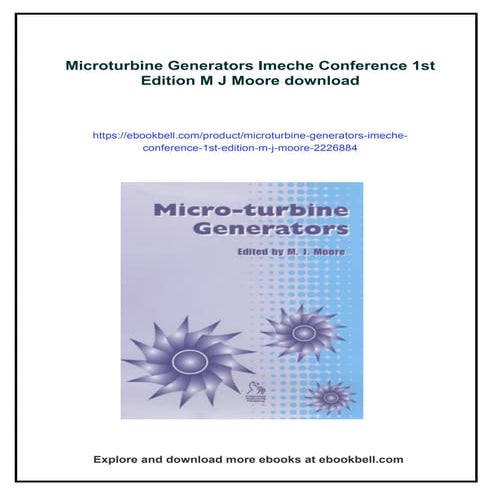 Microturbine Generators Imeche Conference 1st Edition M J Moore | PDF