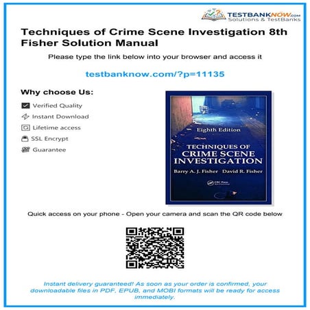Comprehensive Guide to Techniques of Crime Scene Investigation 8th ...