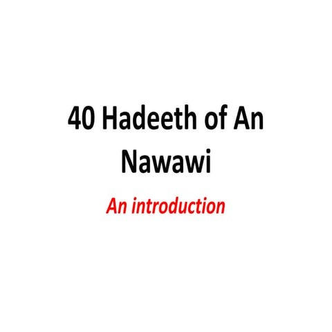 40 Hadeeth of An Nawawi