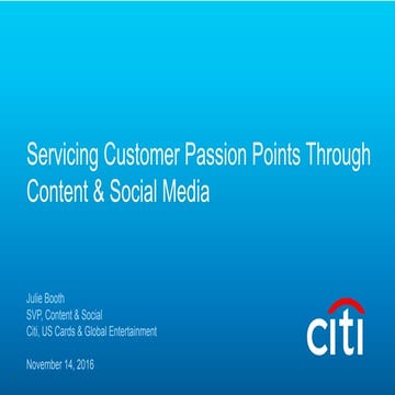 Social and content in Citi’s marketing strategy, Tradestreaming Money Confere...