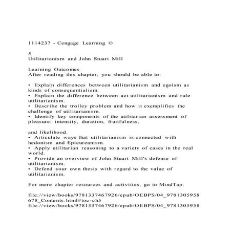 1114237 - Cengage Learning ©5Utilitarianism and John Stu