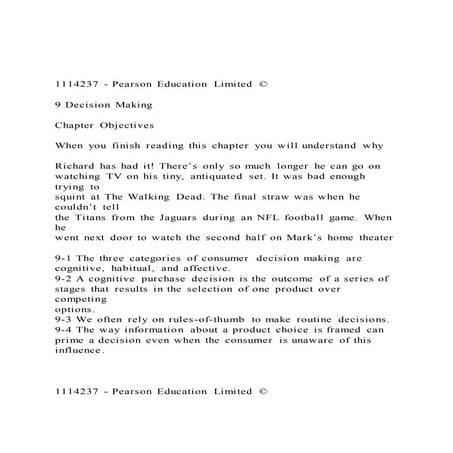 1114237 - Pearson Education Limited ©9 Decision Making | DOCX ...