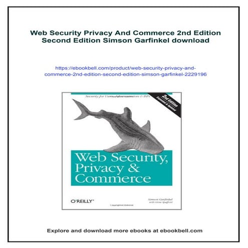 Web Security Privacy And Commerce 2nd Edition Second Edition Simson Garfinkel