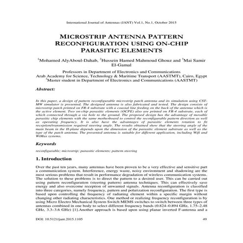 Miniature design of T-Shaped frequency Reconfigurable antenna for S ...