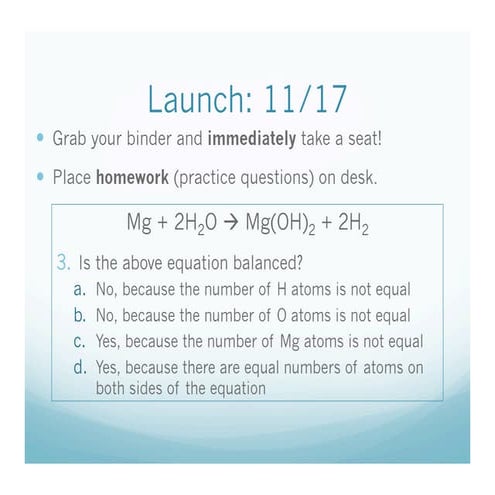 11 17 How Are Equations Balanced