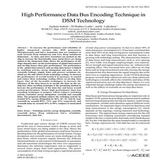 High Performance Data Bus Encoding ...