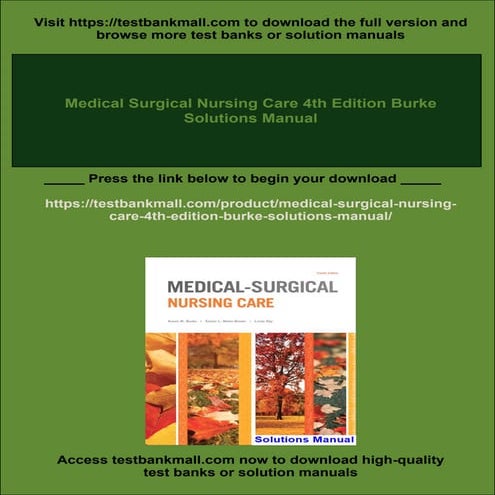 Medical Surgical Nursing Care 4th Edition Burke Solutions Manual
