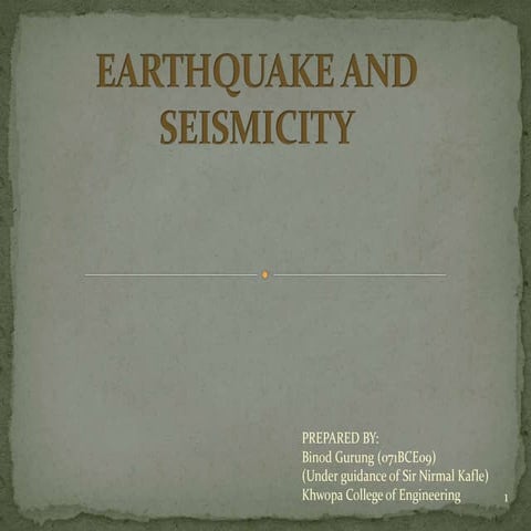 Earthquake and seismicity 
