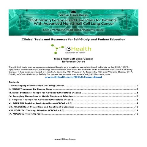 Optimizing Personalized Care Plans for Patients With Advanced Non-Small Cell Lung Cancer
