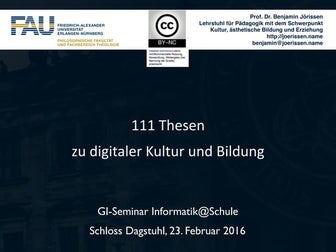 111 Thesen zur digitaler Kultur und Bildung