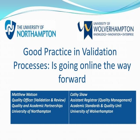 112 - Validation - Good Practice