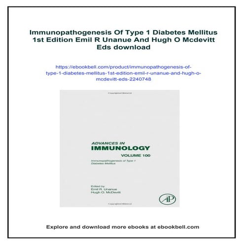 Immunopathogenesis Of Type 1 Diabetes Mellitus 1st Edition Emil R ...