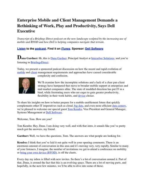 Enterprise Mobile and Client Management Demands a Rethinking of Work, Play an...