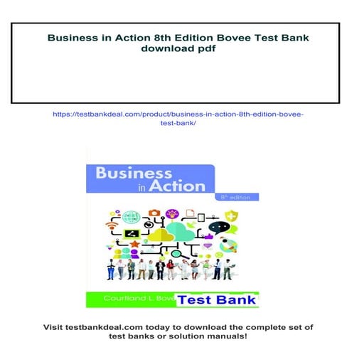 Business in Action 8th Edition Bovee Test Bank | PDF
