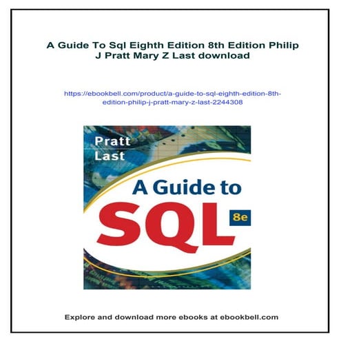 A Guide To Sql Eighth Edition 8th Edition Philip J Pratt Mary Z Last | PDF