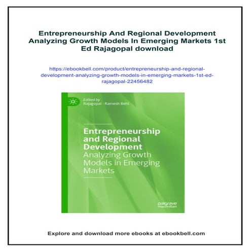 Entrepreneurship And Regional Development Analyzing Growth Models In ...