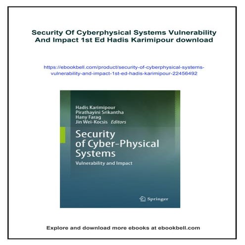 Security Of Cyberphysical Systems Vulnerability And Impact 1st Ed Hadis ...