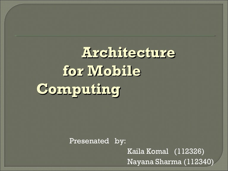 mobile computing 3 tier architecture pdf