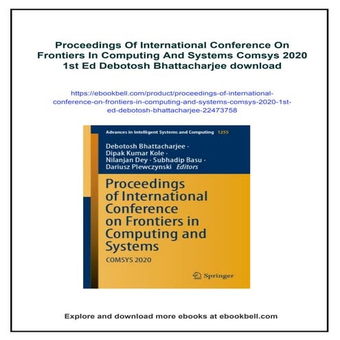Proceedings Of International Conference On Frontiers In Computing And Systems...