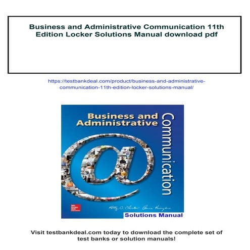 Business and Administrative Communication 11th Edition Locker Solutions ...