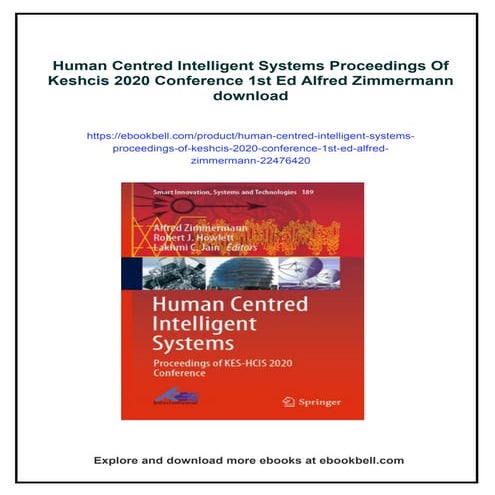 Human Centred Intelligent Systems Proceedings Of Keshcis 2020 Conference 1st ...