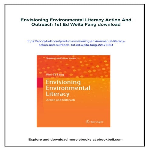 Envisioning Environmental Literacy Action And Outreach 1st Ed Weita ...