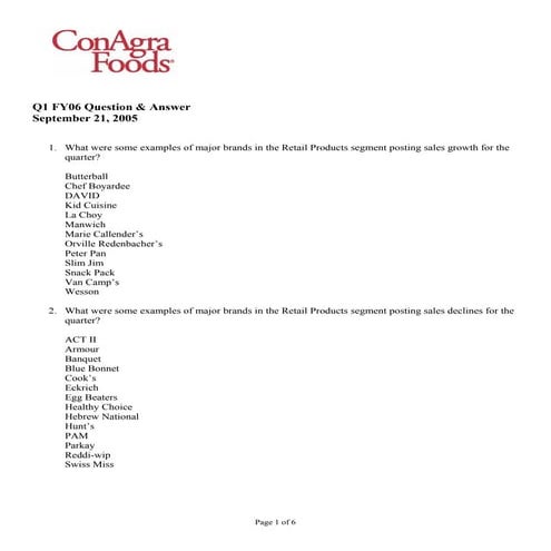 ConAgra QAFY06Q1