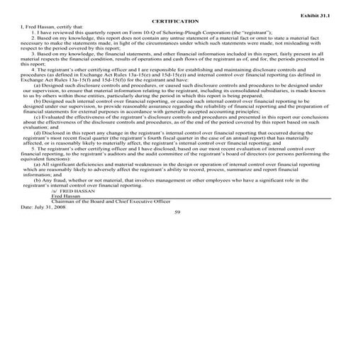 schering-plough CFO_2Q_Certifications