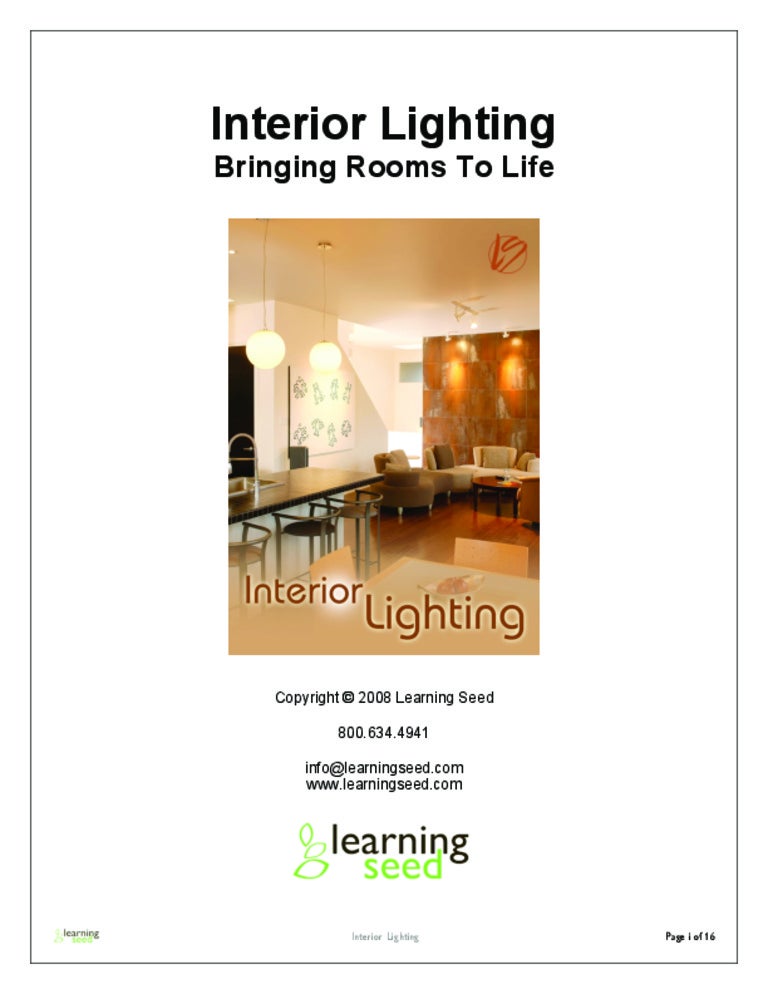 Types Of Lighting In Interior Design Slideshare