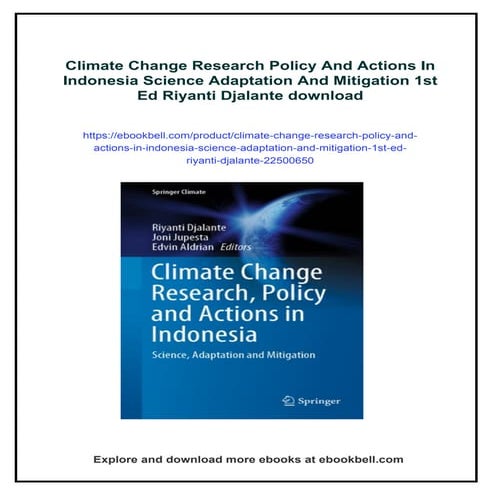 Climate Change Research Policy And Actions In Indonesia Science ...