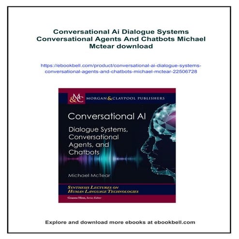 Conversational Ai Dialogue Systems Conversational Agents And Chatbots Michael...