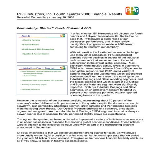 4Q 2008 FINAL11508 TRANSCRIPT