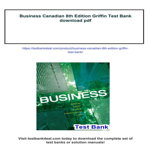 Business Canadian 8th Edition Griffin Test Bank | PDF