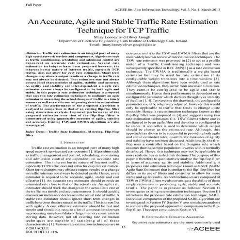 An enhanced available bandwidth estimation technique for an end to-end ...