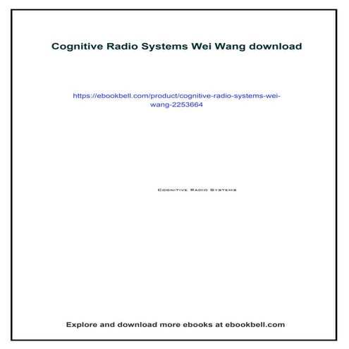Download full ebook of Cognitive Radio Systems Wei Wang instant download pdf