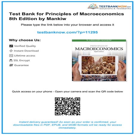 Comprehensive Test Bank for Principles of Macroeconomics 8th Edition by ...