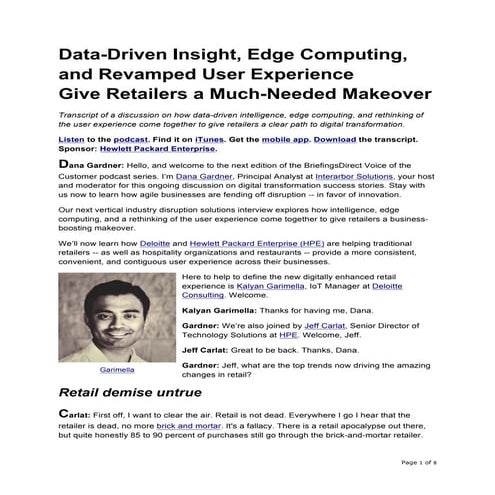 Data-Driven Insight, Edge Computing, and Revamped User Experience  Give Retai...