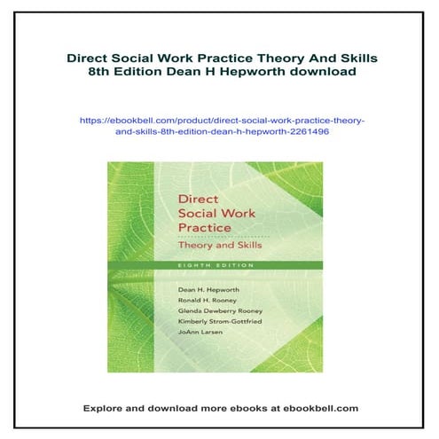 Direct Social Work Practice Theory And Skills 8th Edition Dean H Hepworth