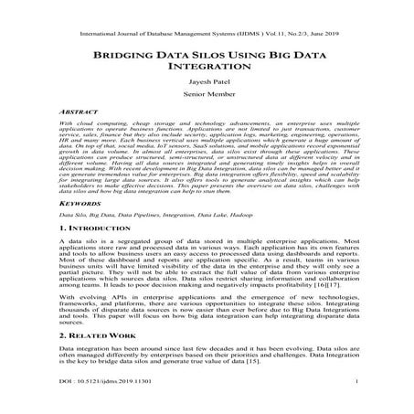 Bridging Data Silos Using Big Data Integration | PDF