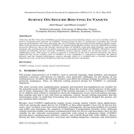 SURVEY ON SECURE ROUTING IN VANETS...... | PDF