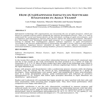 HOW (UN)HAPPINESS IMPACTS ON SOFTWARE ENGINEERS IN AGILE TEAMS?