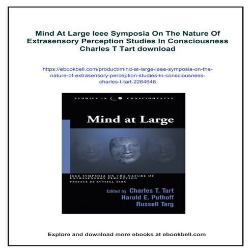 Mind At Large Ieee Symposia On The Nature Of Extrasensory Perception Studies ...