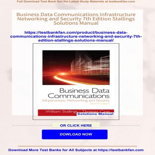 Business Data Communications Infrastructure Networking and Security 7th Editi...