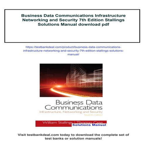 Business Data Communications Infrastructure Networking and Security 7th ...